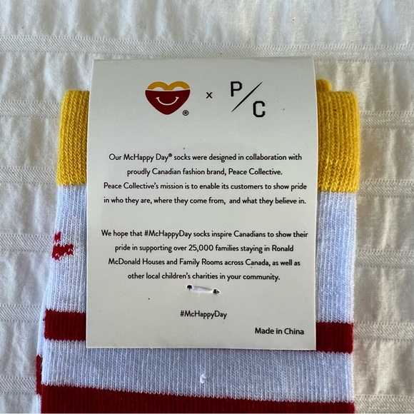 McDonalds x Peace Collective Unisex Striped Burger Socks - Picture 6 of 6